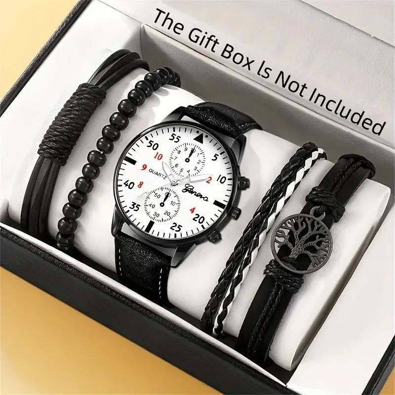 Luxury Hip Hop Mens Watch, Sport Wristwatch, Fashion Male Clock, Bracelet Set