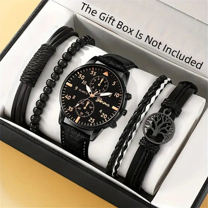 Luxury Hip Hop Mens Watch, Sport Wristwatch, Fashion Male Clock, Bracelet Set