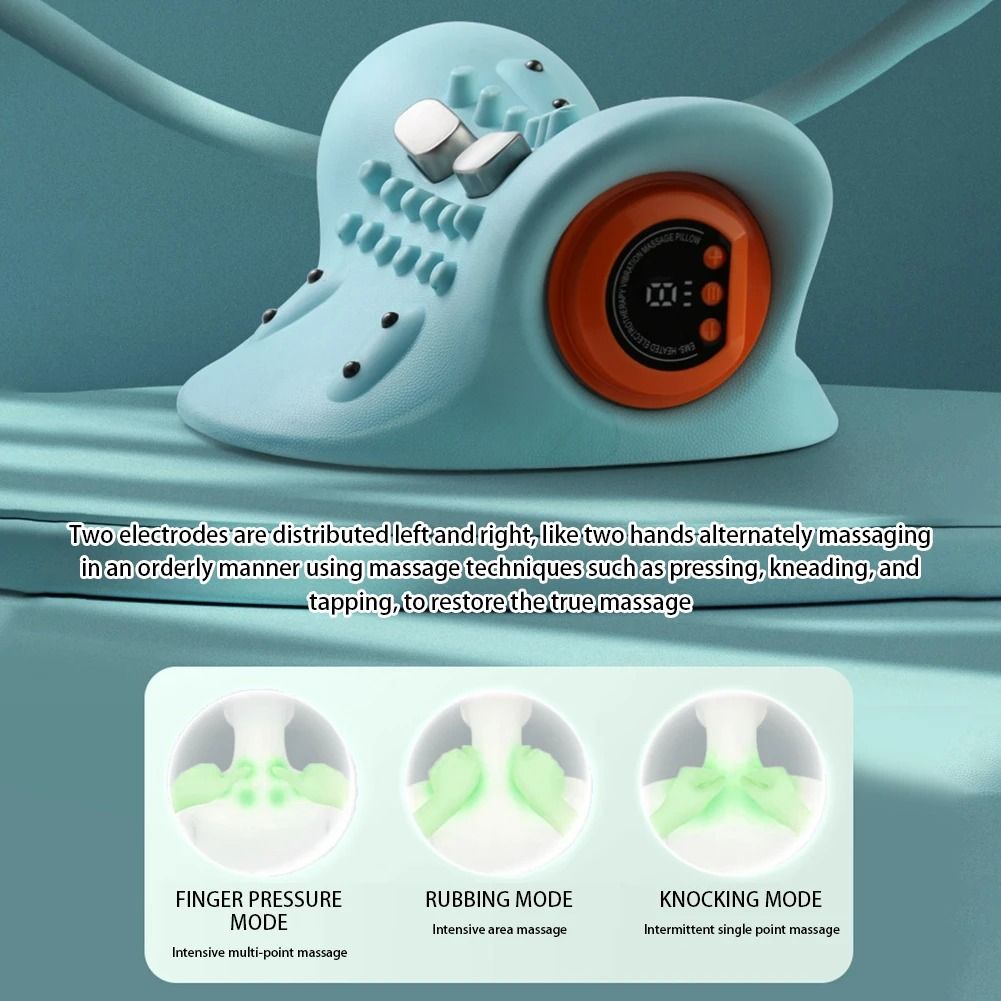 Neck and Head Massage Pillow for Cervical Support and Relaxation