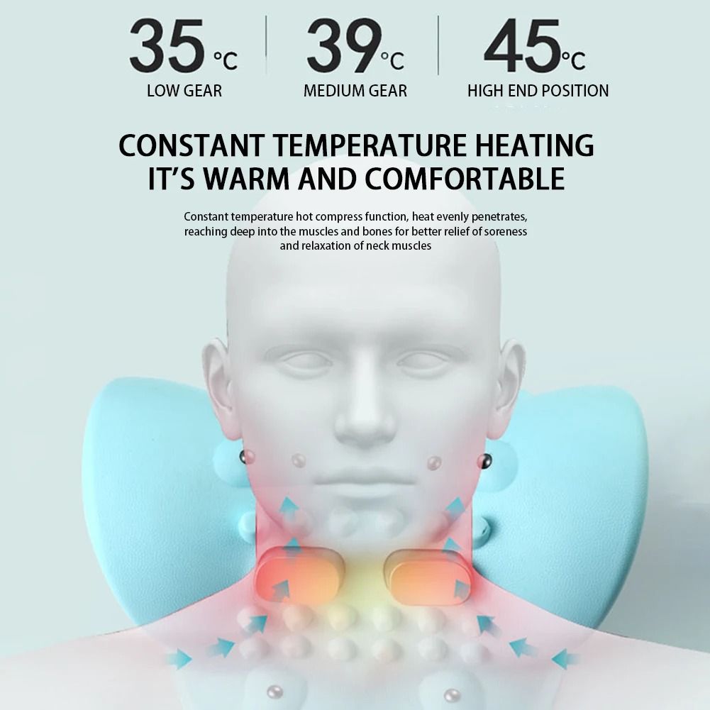 Neck and Head Massage Pillow for Cervical Support and Relaxation