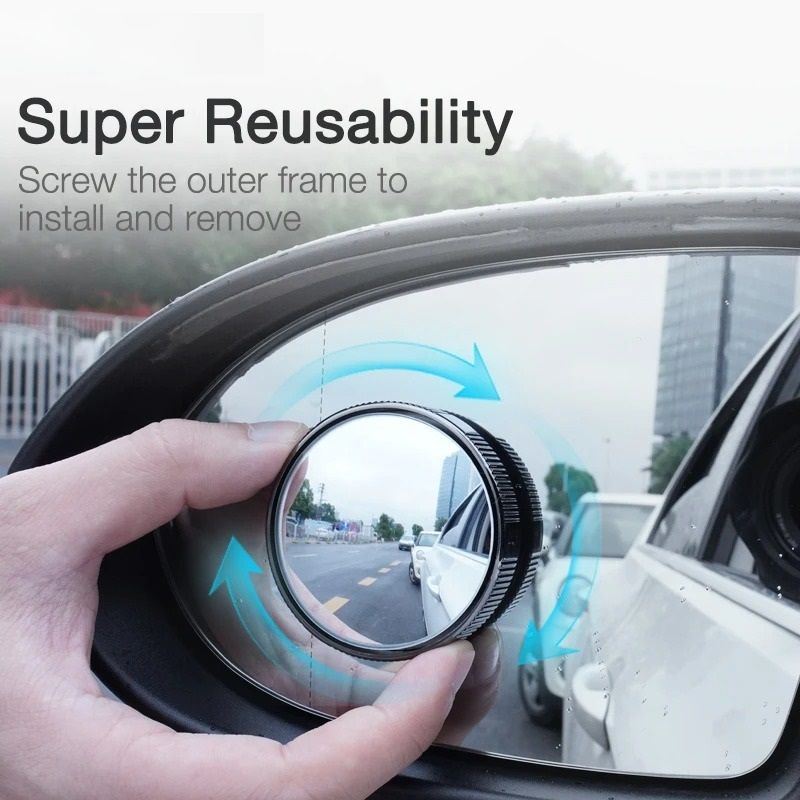 Adjustable Round Blind Spot Mirror Set for Wide Angle Car Visibility
