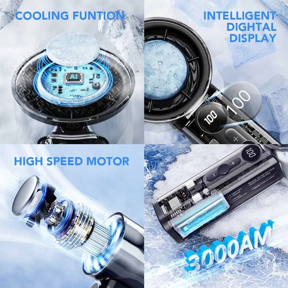 Portable Rechargeable Handheld Fan with Semiconductor Cooling and USB Power