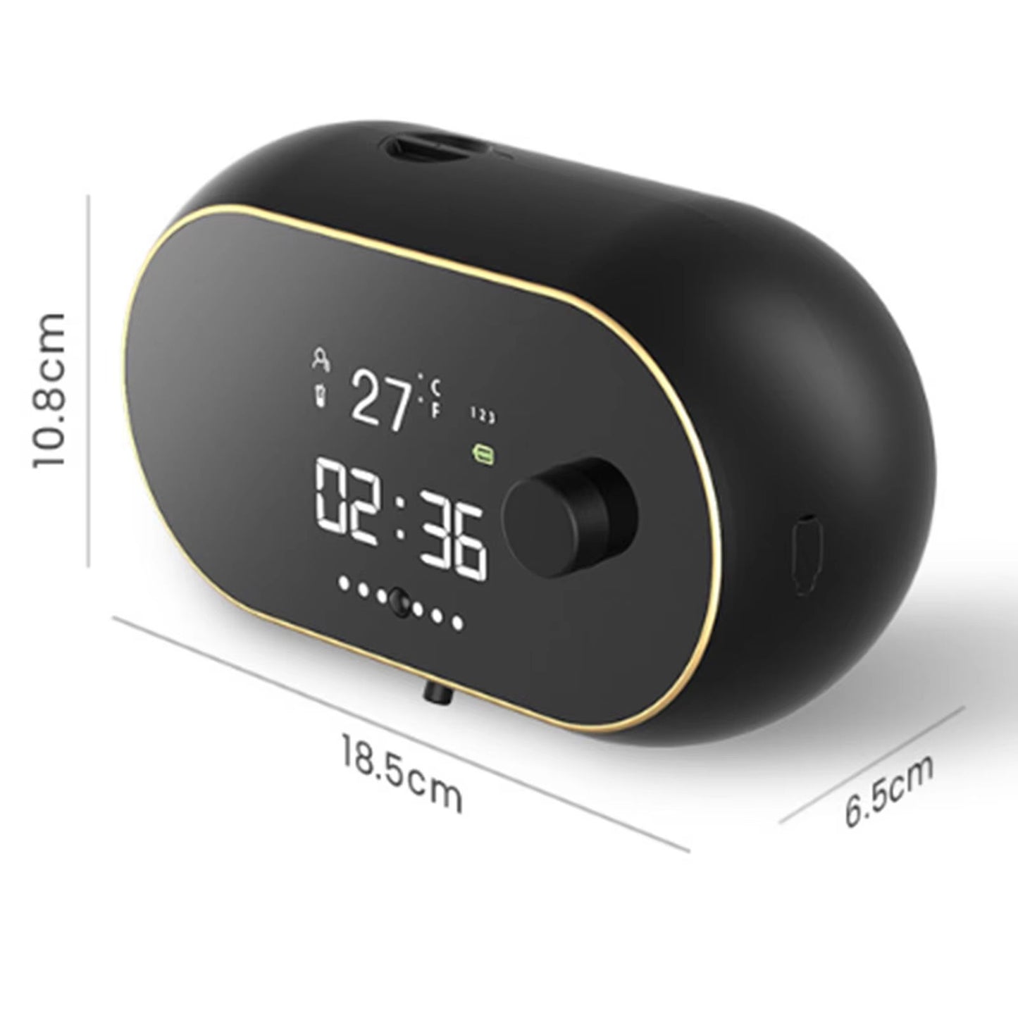 SmartDisplay USB-Rechargeable Infrared Touchless Soap & Sanitiser Dispenser – LED Temperature Display Wall-Mount Foam/Li