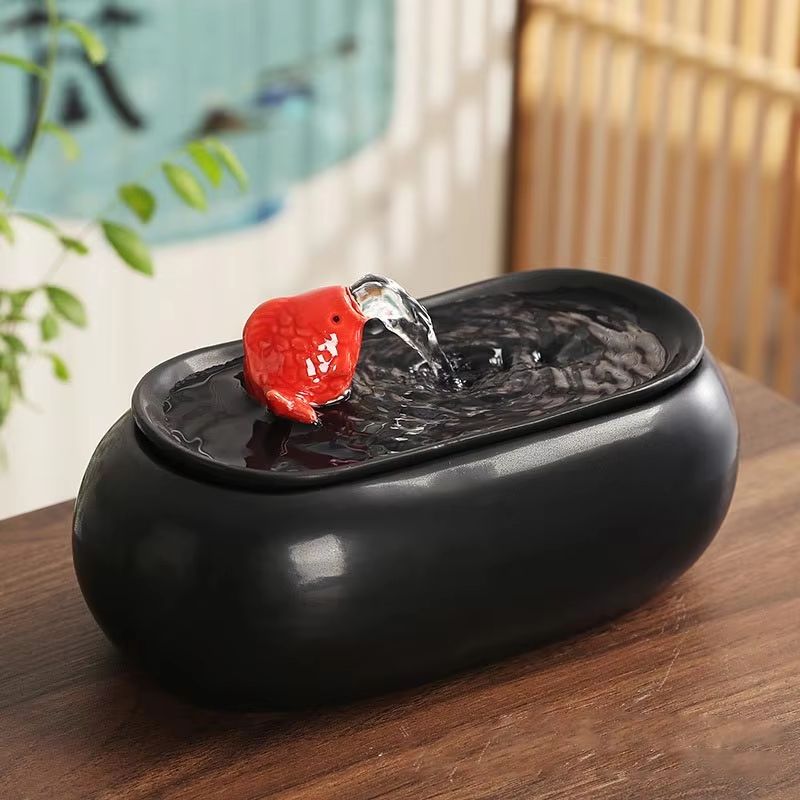 SereneFlow Ceramic Waterfall Hydroponic Vase Fountain – Desktop Meditation Water Feature