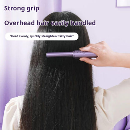 Portable Ceramic Hairdressing Comb, Cordless Touch Comb for Less Frizz, Short Hair, Upgrade Curly and Straightening Comb