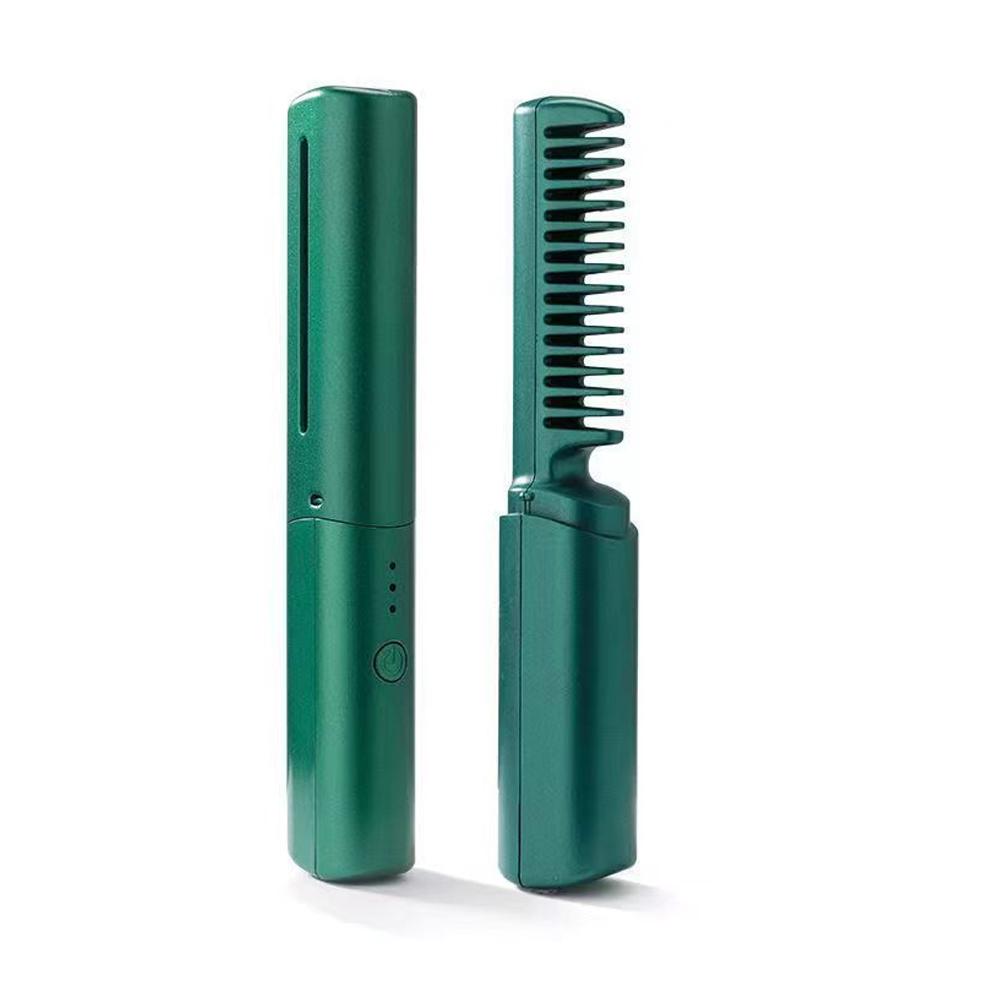 Portable Ceramic Hairdressing Comb, Cordless Touch Comb for Less Frizz, Short Hair, Upgrade Curly and Straightening Comb
