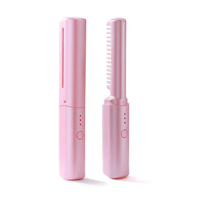 Portable Ceramic Hairdressing Comb, Cordless Touch Comb for Less Frizz, Short Hair, Upgrade Curly and Straightening Comb