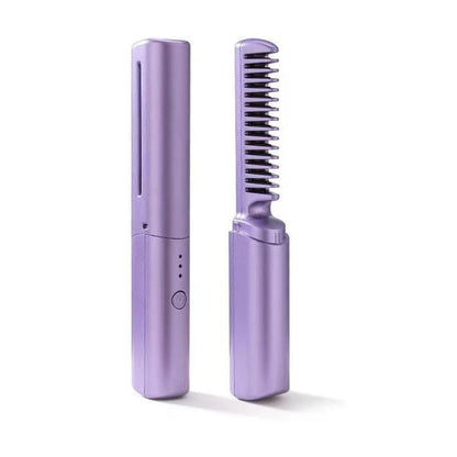 Portable Ceramic Hairdressing Comb, Cordless Touch Comb for Less Frizz, Short Hair, Upgrade Curly and Straightening Comb