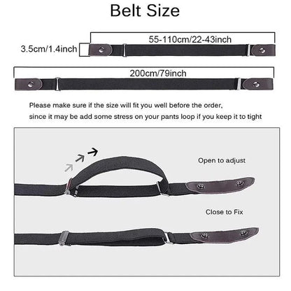 No Buckle Elastic Waist Belt for Men and Women