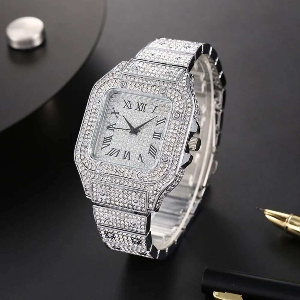 Luxury Business Steel Strap Roman Scale Quartz Watch for Men