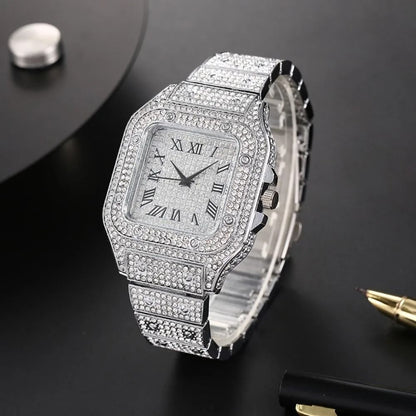 Luxury Business Steel Strap Roman Scale Quartz Watch for Men