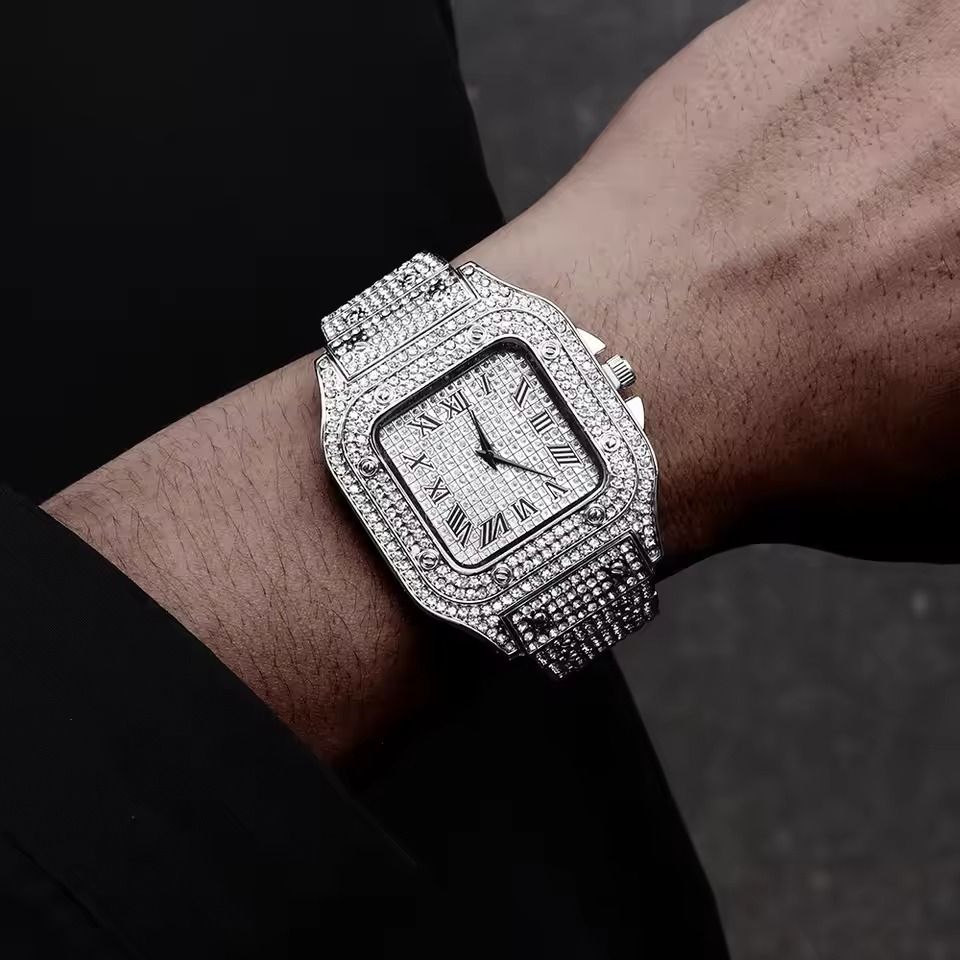 Luxury Business Steel Strap Roman Scale Quartz Watch for Men