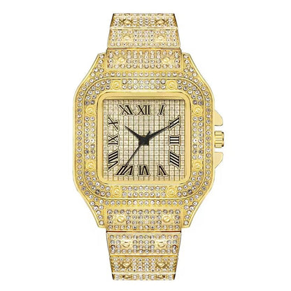 Luxury Business Steel Strap Roman Scale Quartz Watch for Men
