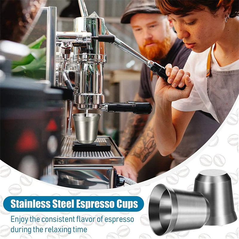 Espresso Mugs, Stainless Steel Breakfast Cups Insulated, Coffee Milk Water Drink, Double Wall Dishwasher Safe Texture