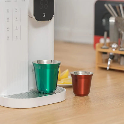 Espresso Mugs, Stainless Steel Breakfast Cups Insulated, Coffee Milk Water Drink, Double Wall Dishwasher Safe Texture