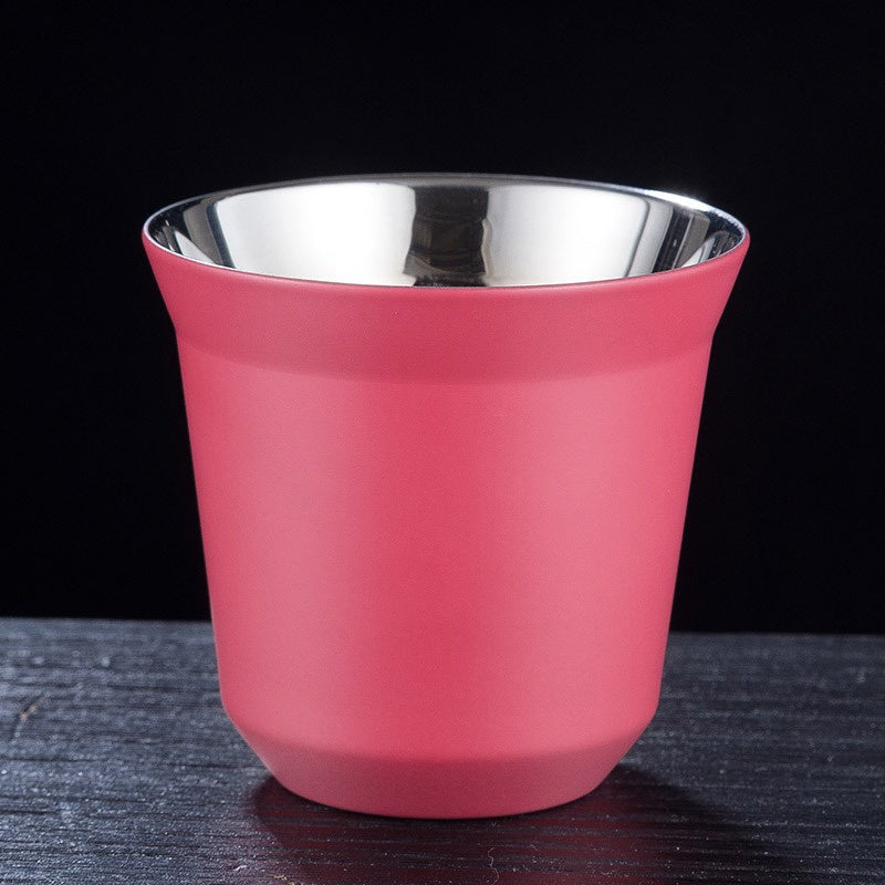 Espresso Mugs, Stainless Steel Breakfast Cups Insulated, Coffee Milk Water Drink, Double Wall Dishwasher Safe Texture