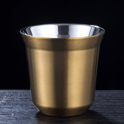 Espresso Mugs, Stainless Steel Breakfast Cups Insulated, Coffee Milk Water Drink, Double Wall Dishwasher Safe Texture
