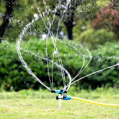 Rotating Lawn Sprinkler, Garden Sprinkler, 360-Degree Automatic, Three-Fork Sprinkler Head, For Yard