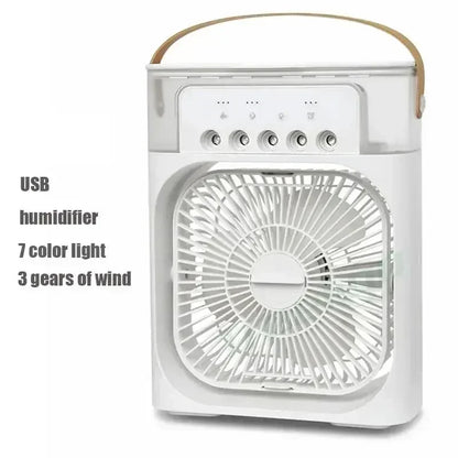 Fan, Air Conditioner, Portable Humidifier, Small Air Cooler, LED Night Light, Office Home Fan