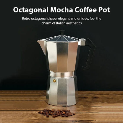 Aluminum Italian Octagonal Moka Coffee Pot Stove Top Espresso Maker
