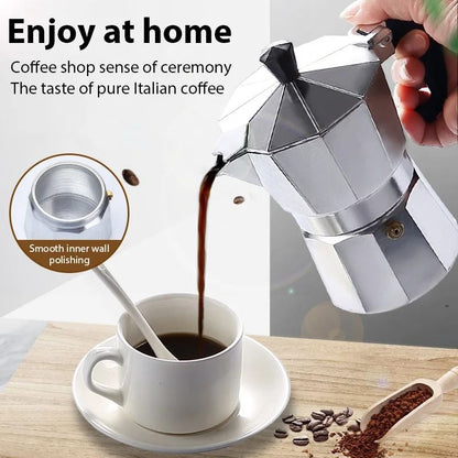 Aluminum Italian Octagonal Moka Coffee Pot Stove Top Espresso Maker
