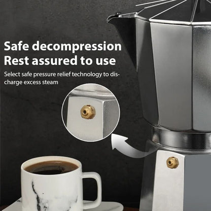 Aluminum Italian Octagonal Moka Coffee Pot Stove Top Espresso Maker
