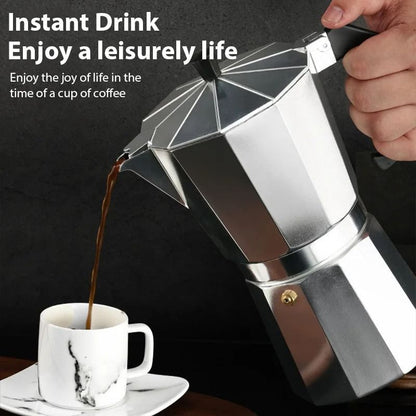 Aluminum Italian Octagonal Moka Coffee Pot Stove Top Espresso Maker