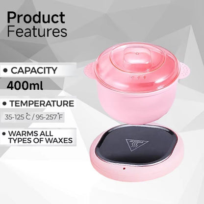 0 Metal Foldable Silicone Wax Heater Paraffin Pot Depilatory Wax Warmer for Home Spa