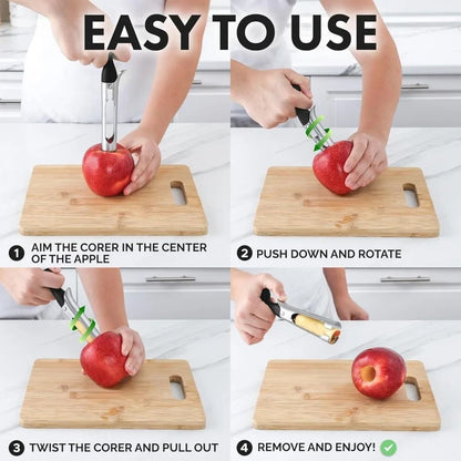 Apple Corer Tool Easy to Use Sharp Serrated Blade Apple Core Remover for Kitchen