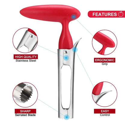Apple Corer Tool Easy to Use Sharp Serrated Blade Apple Core Remover for Kitchen