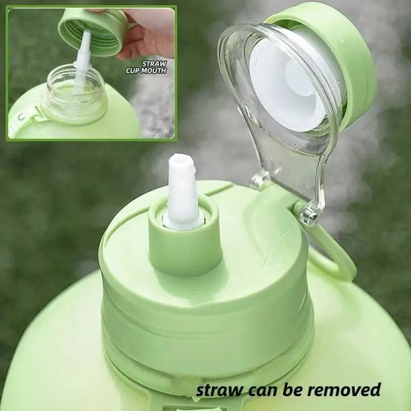2.4 Liter Sports Water Bottle with Straw and Handle for Fitness and Outdoor Use