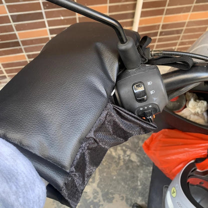 Winter Electric Bike Gloves Plush Handlebar Mittens Windproof Warm Cover for Bicycle Motorcycle