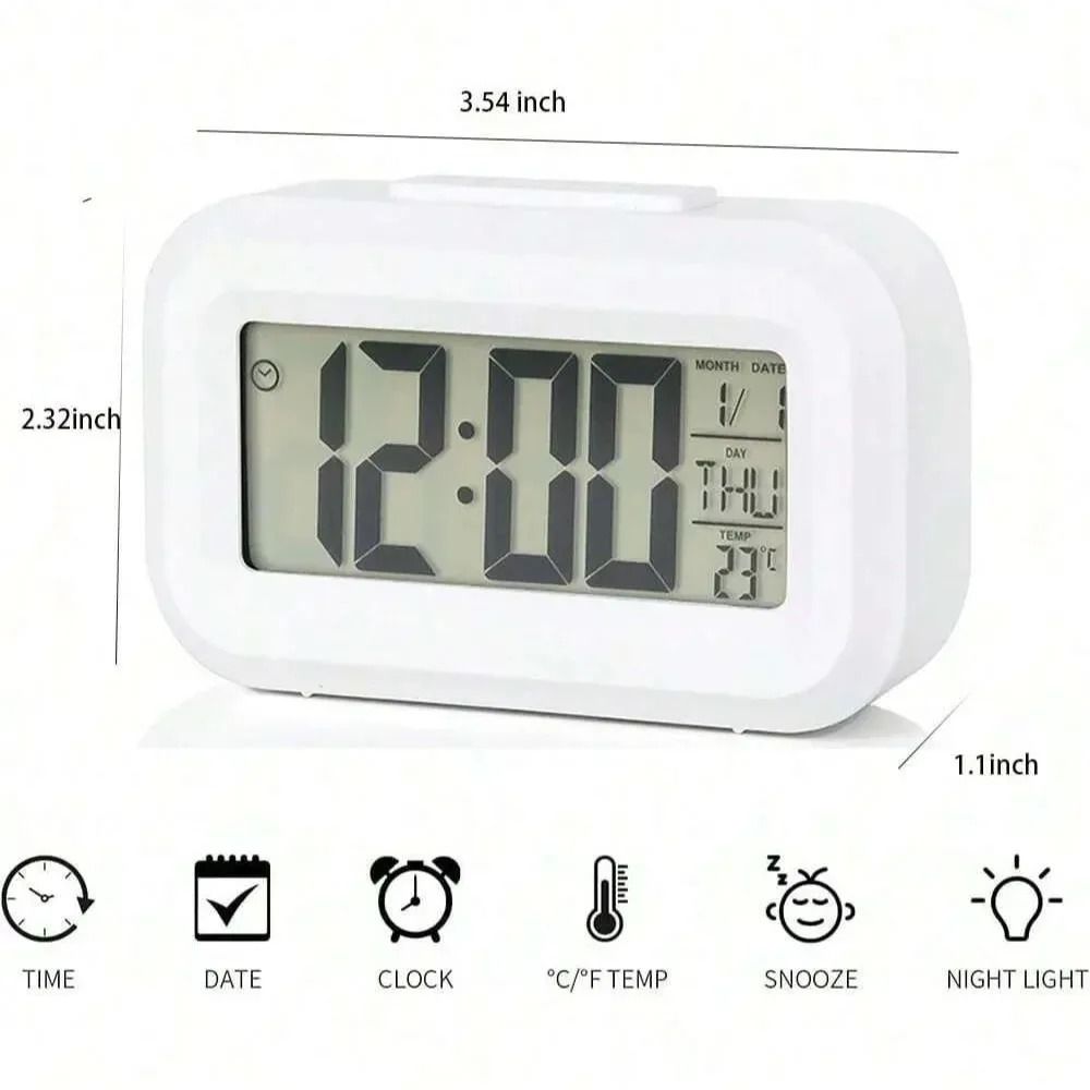 LED Digital Alarm Clock with Backlight Snooze and Calendar Display