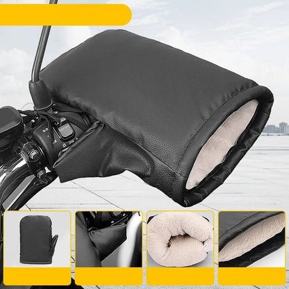 Winter Electric Bike Gloves Plush Handlebar Mittens Windproof Warm Cover for Bicycle Motorcycle