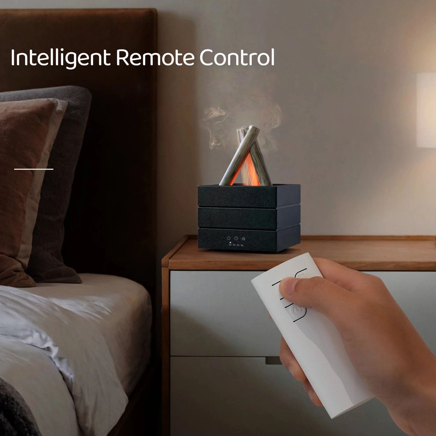 280 ml Flame Aroma Diffuser USB Air Humidifier with Colorful Atmosphere Light and Remote Control