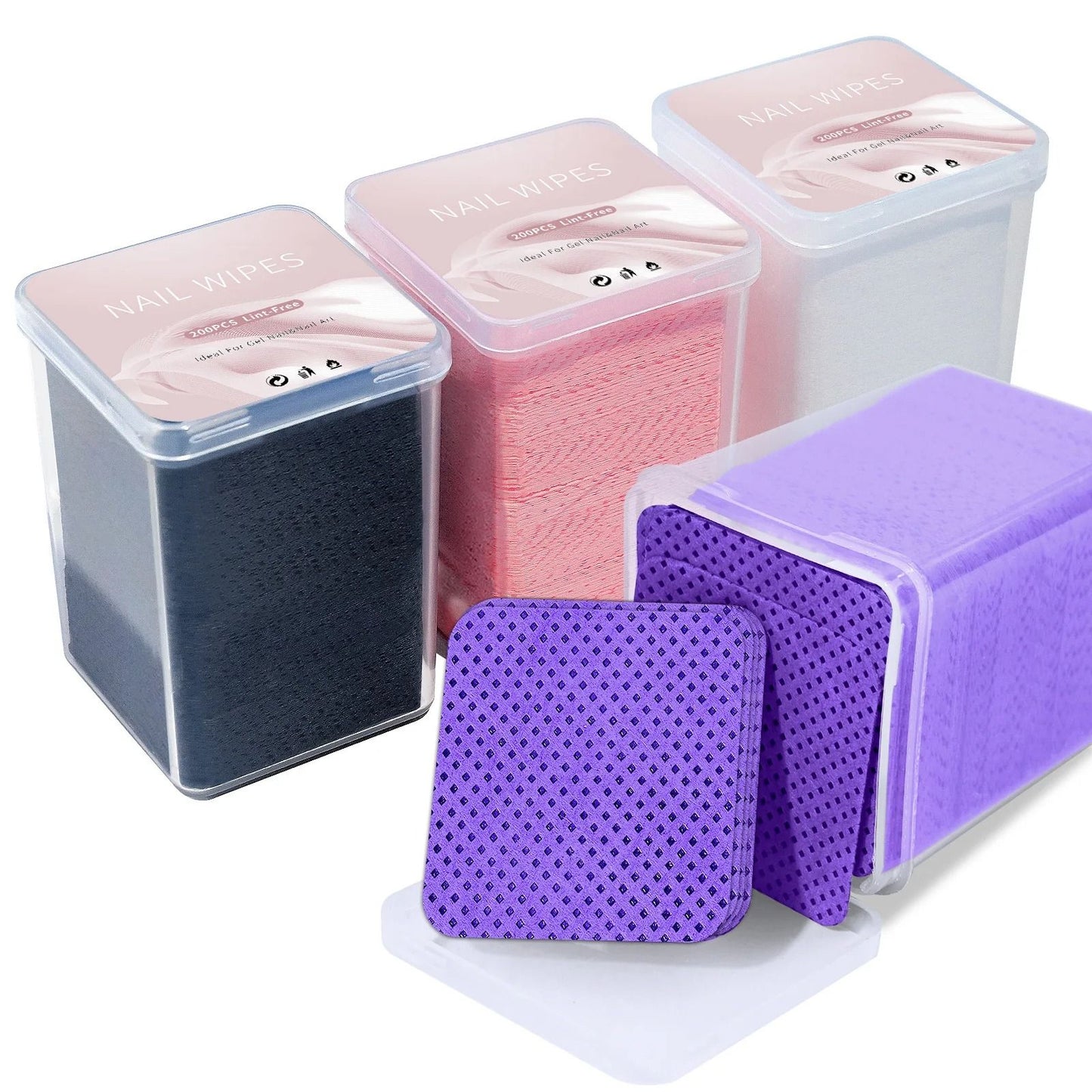 Lint Free Nail Polish Remover Cotton Wipes UV Gel Cleaner Pads for Manicure and Nail Art