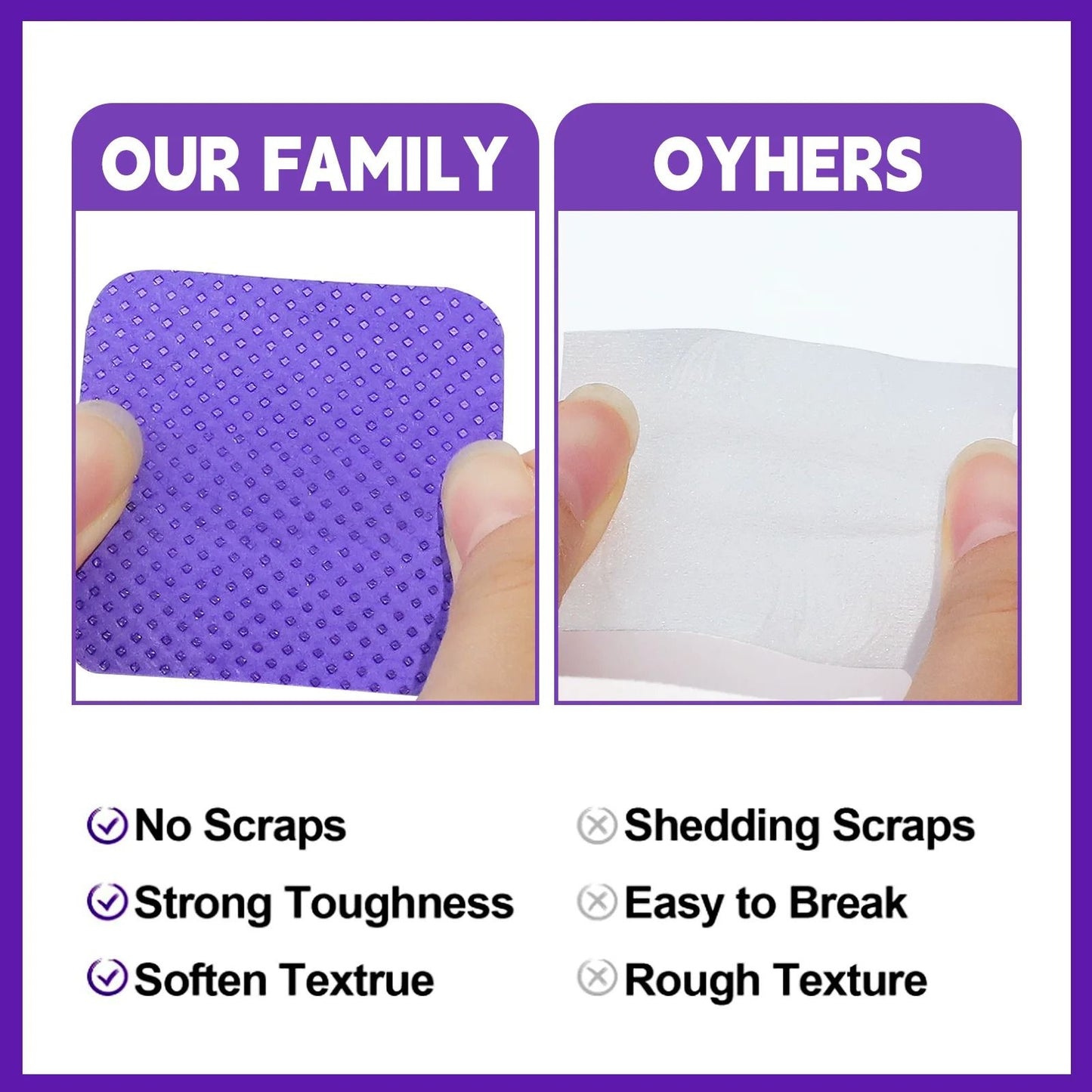 Lint Free Nail Polish Remover Cotton Wipes UV Gel Cleaner Pads for Manicure and Nail Art