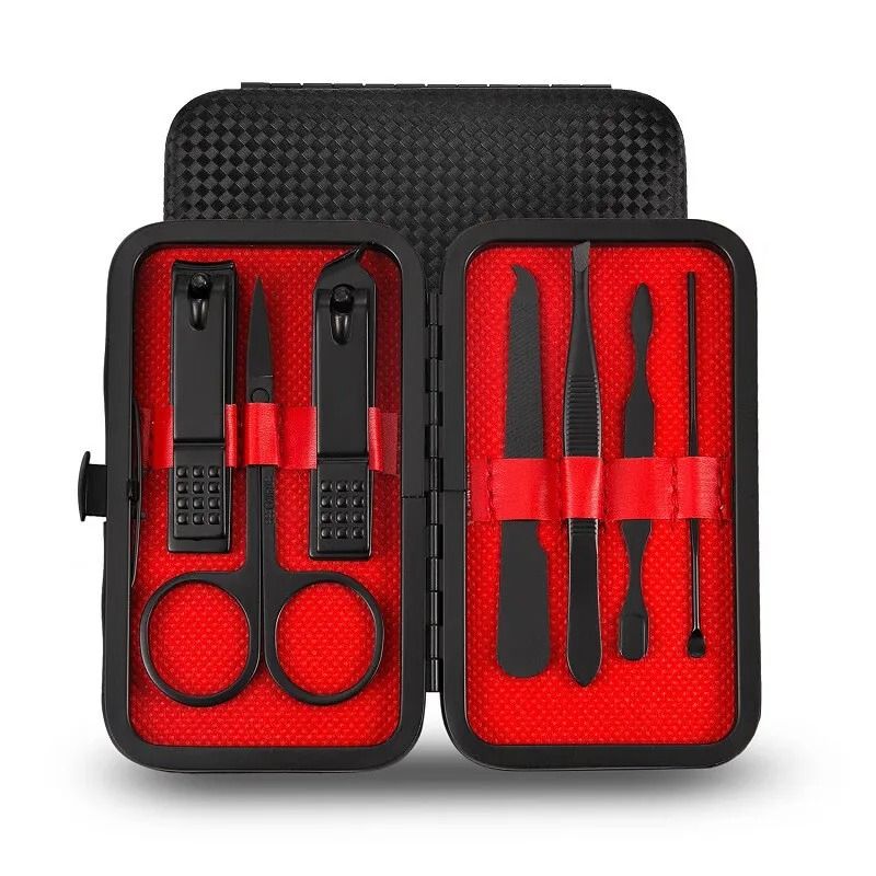 Stainless Steel Manicure Set Nail Clippers Kit 7 10 12 18 20 24 PCS with Leather Case