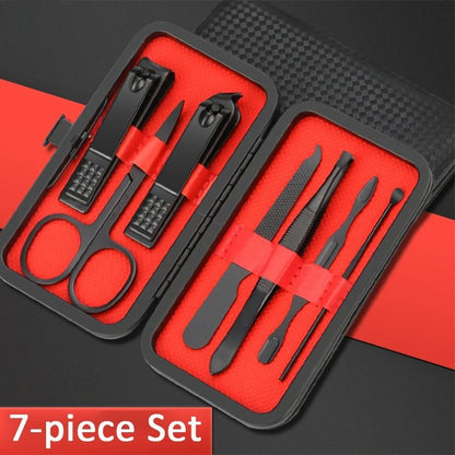 Stainless Steel Manicure Set Nail Clippers Kit 7 10 12 18 20 24 PCS with Leather Case