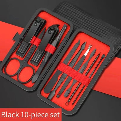 Stainless Steel Manicure Set Nail Clippers Kit 7 10 12 18 20 24 PCS with Leather Case