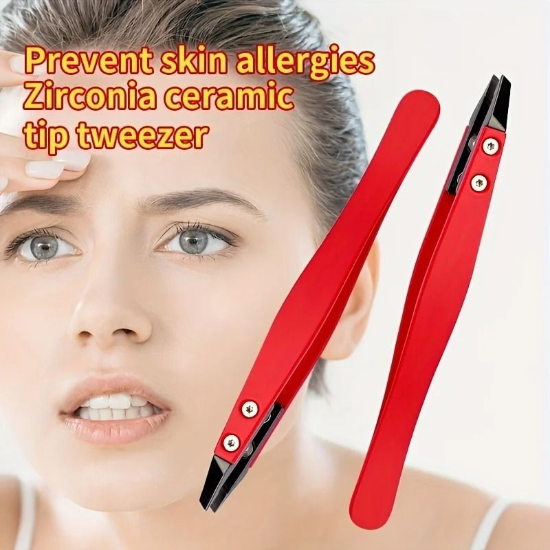Zirconia Ceramic Pointed Tweezers Stainless Steel Precision Eyebrow and Hair Removal Tool