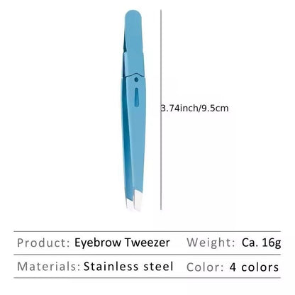 Colorful Stainless Steel Eyebrow Tweezer for Precise Hair Removal