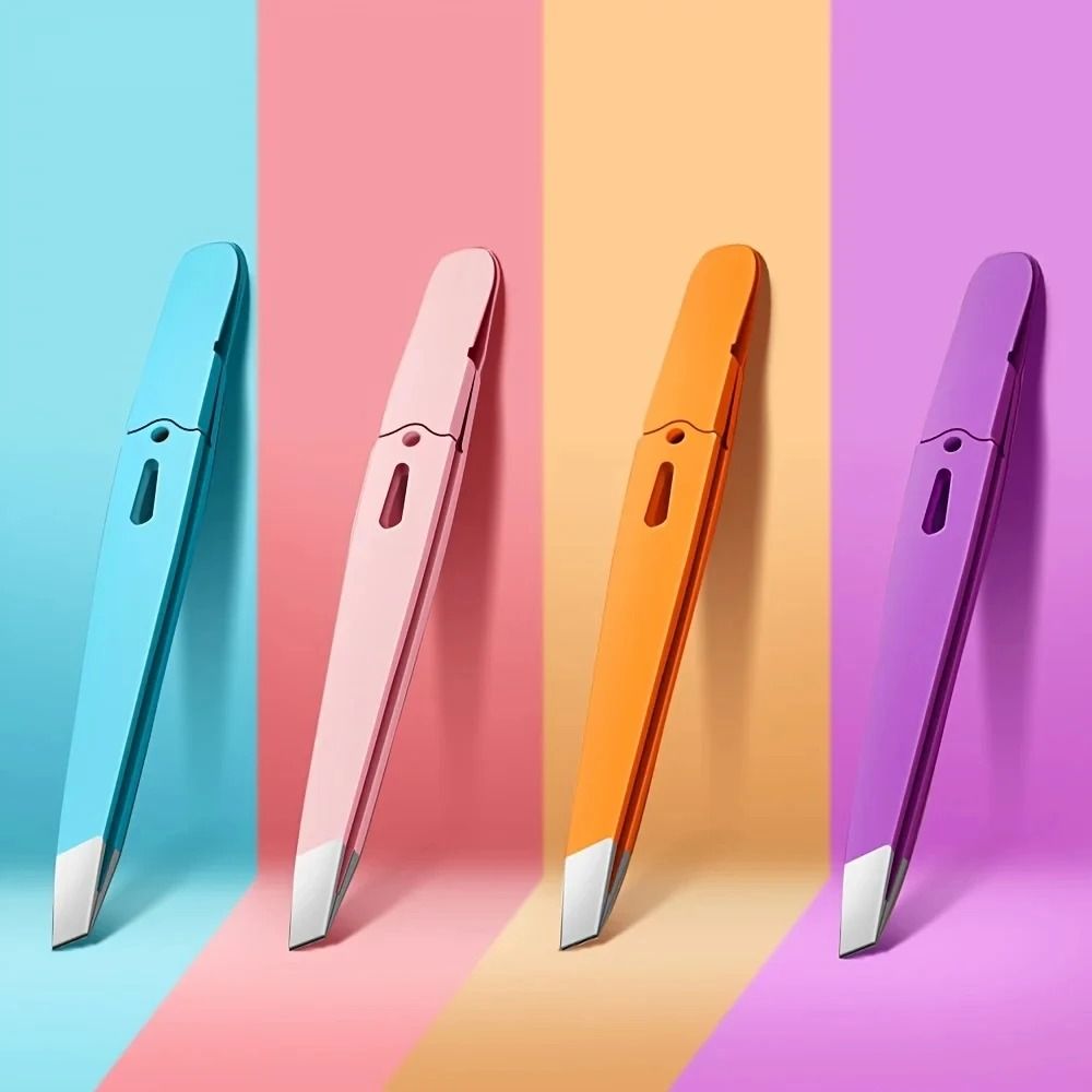 Colorful Stainless Steel Eyebrow Tweezer for Precise Hair Removal