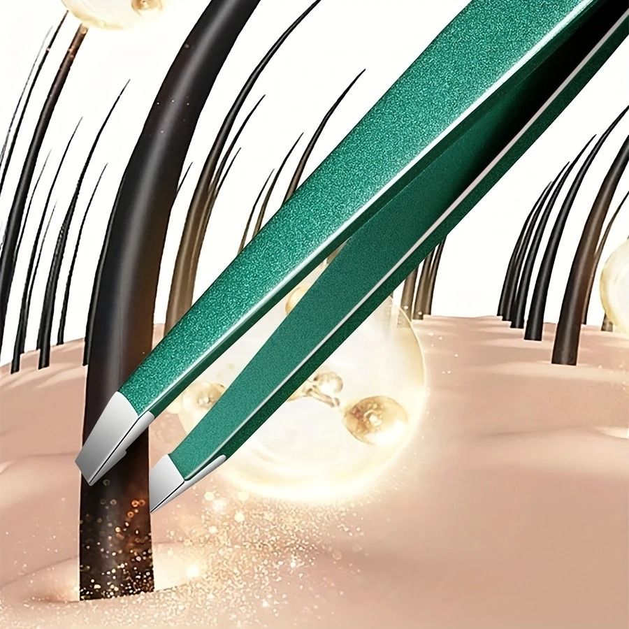 4 Piece Stainless Steel Tweezer Set Unisex Professional Precision for Facial Hair Eyebrows Ingrown Hair and Splinters