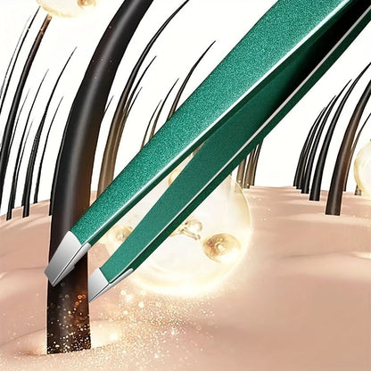 4 Piece Stainless Steel Tweezer Set Unisex Professional Precision for Facial Hair Eyebrows Ingrown Hair and Splinters