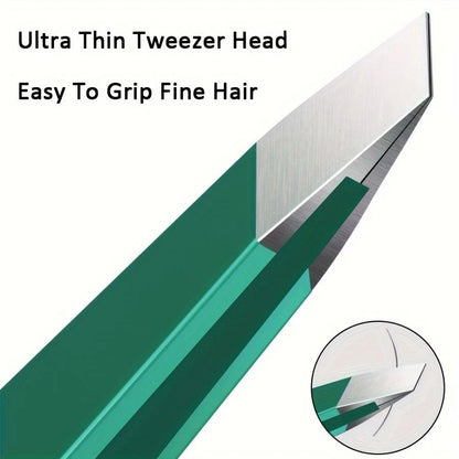 4 Piece Stainless Steel Tweezer Set Unisex Professional Precision for Facial Hair Eyebrows Ingrown Hair and Splinters