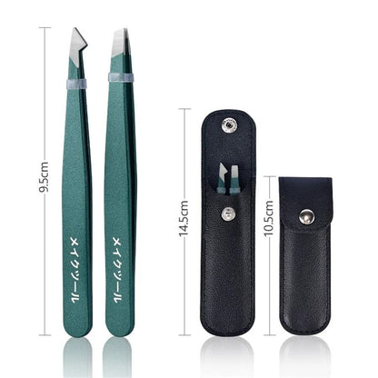 4 Piece Stainless Steel Tweezer Set Unisex Professional Precision for Facial Hair Eyebrows Ingrown Hair and Splinters