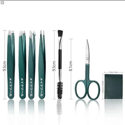 4 Piece Stainless Steel Tweezer Set Unisex Professional Precision for Facial Hair Eyebrows Ingrown Hair and Splinters
