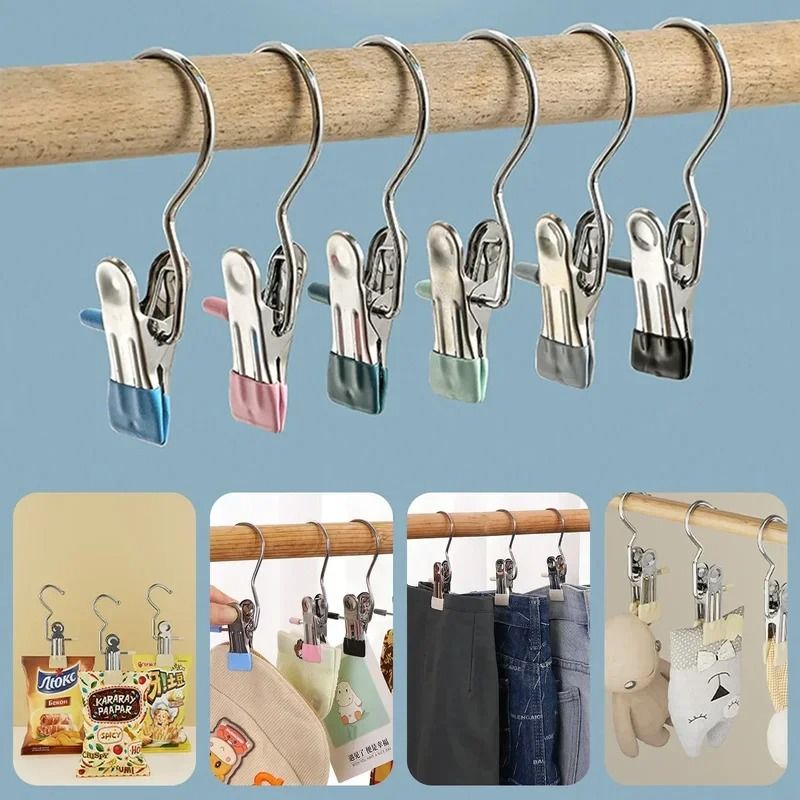 Closet Clothes Organizer Pegs with Hook for Laundry and Clothing Storage