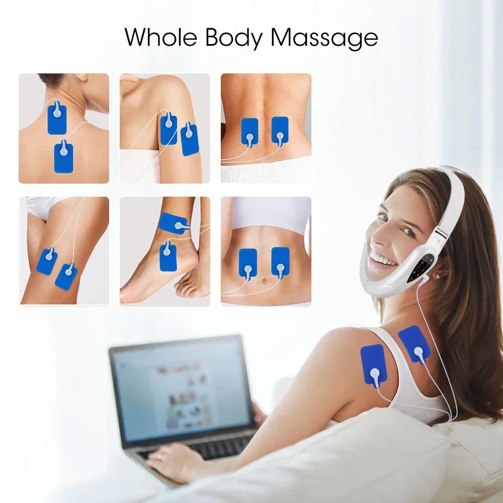 Rechargeable V Face Massager Portable Facial Massage Device with LED Display